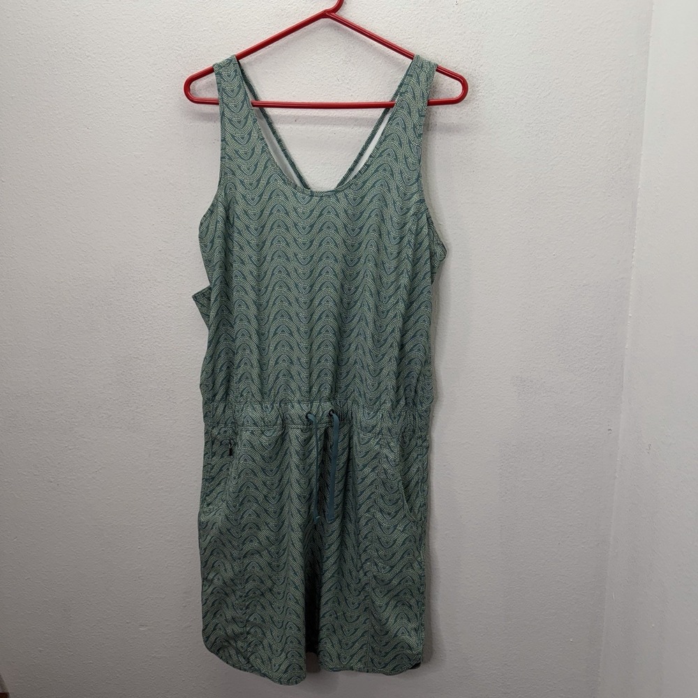 Patagonia Women's Teal Fleetwith Dress Racerback Cinch Waist Large Lightweight